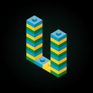 3D Letter U Lego Brick