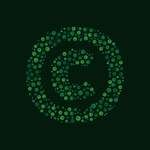 Copyright Symbol With Green Copyright Symbol Pattern