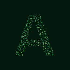 Letter A With Green Letter A Pattern