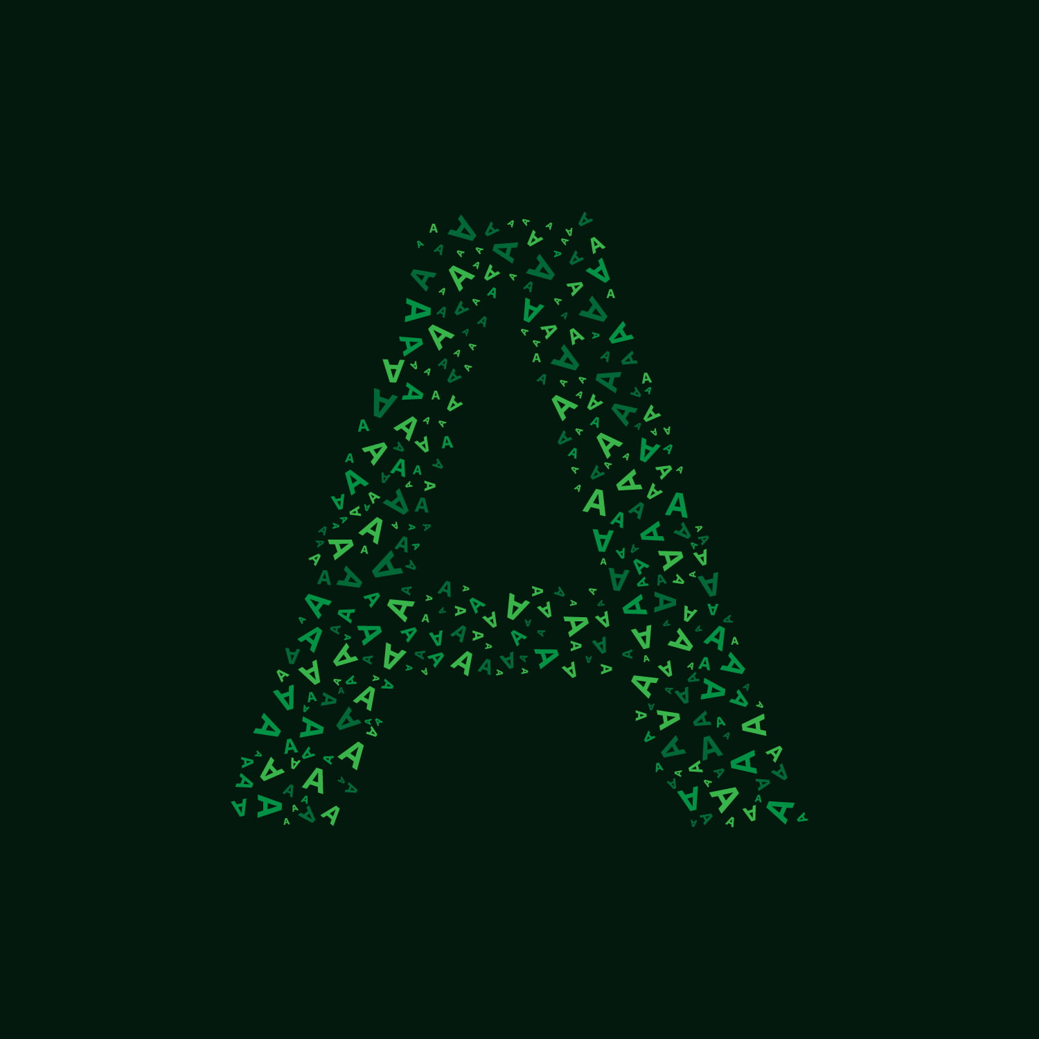 Letter A With Green Letter A Pattern