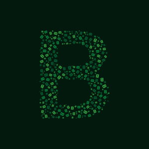 Letter B With Green Letter B Pattern