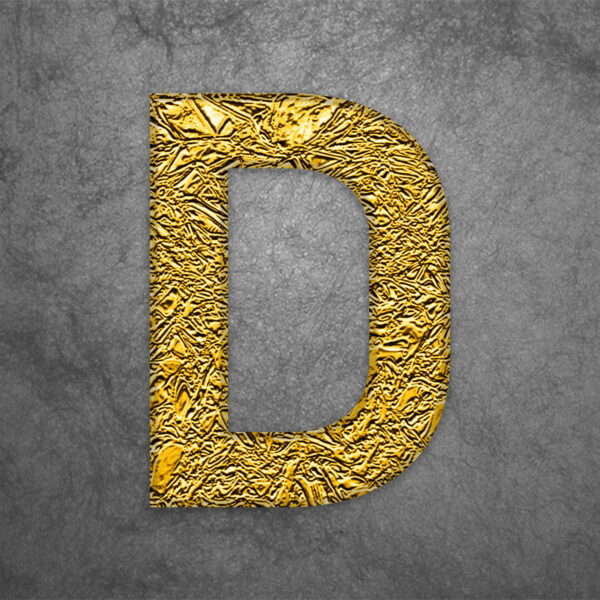 Letter D Gold Foil Design