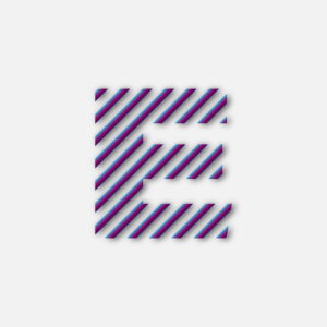 Letter E Colorful Line Design