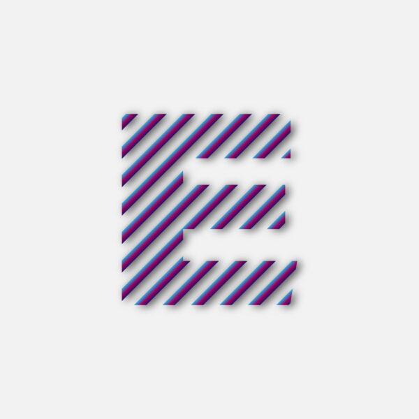 Letter E Colorful Line Design