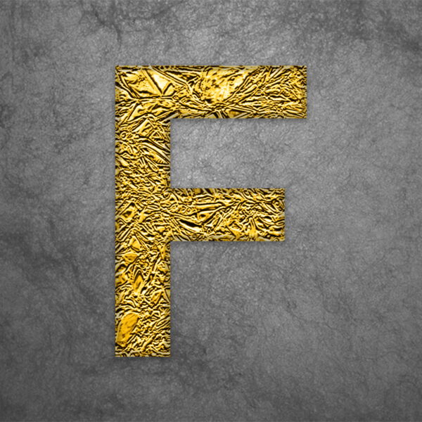 Letter F Gold Foil Design