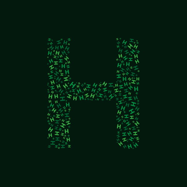 Letter H With Green Letter H Pattern