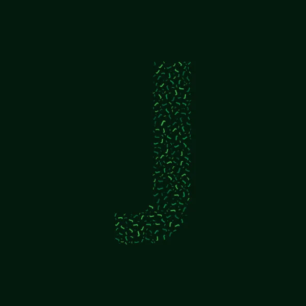 Letter J With Green Letter J Pattern