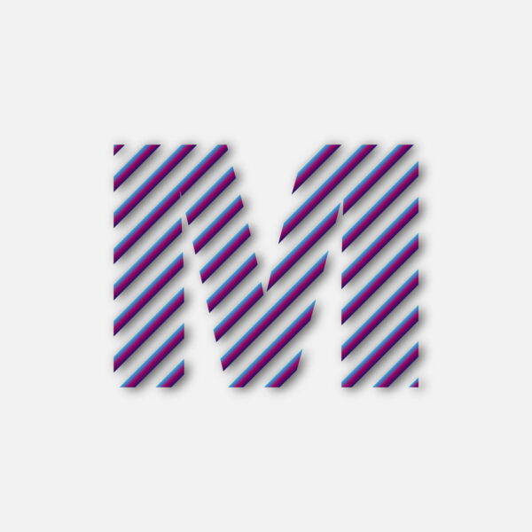 Letter M Colorful Line Design