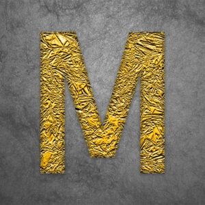 Letter M Gold Foil Design