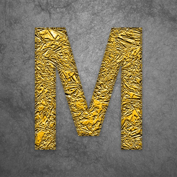 Letter M Gold Foil Design