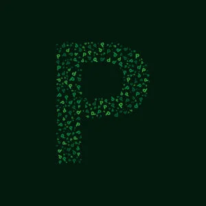 Letter P With Green Letter P Pattern