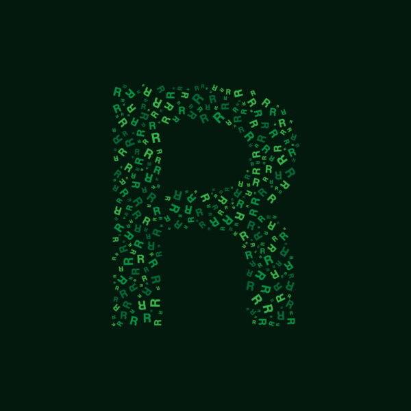 Letter R With Green Letter R Pattern