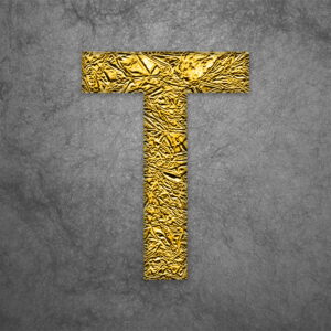 Letter T Gold Foil Design