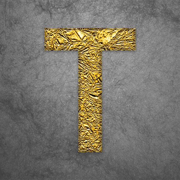 Letter T Gold Foil Design