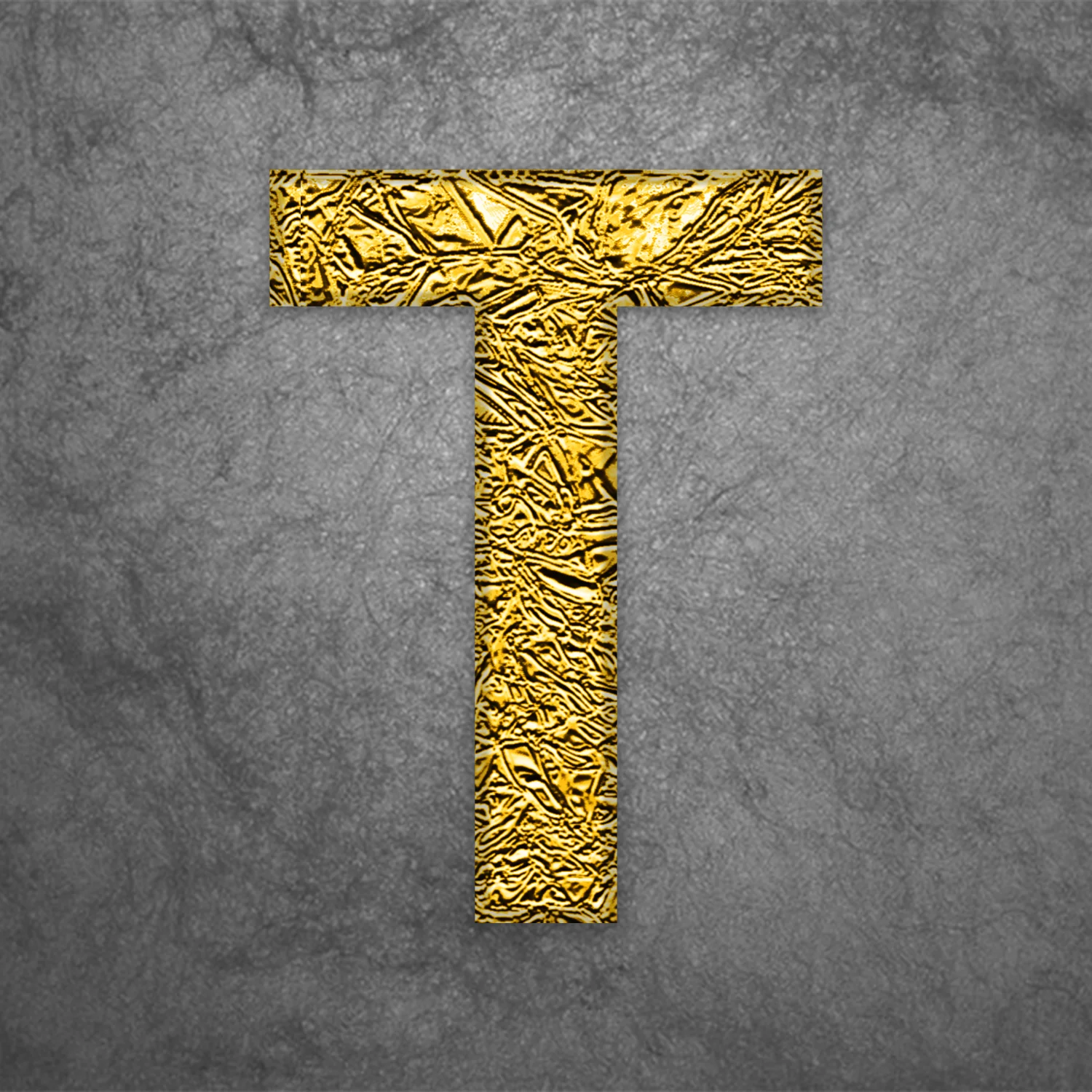 Letter T Gold Foil Design