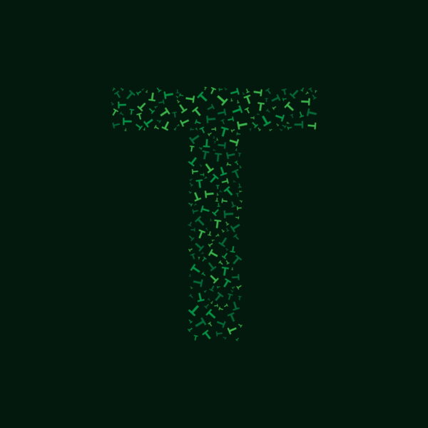 Letter T With Green Letter T Pattern