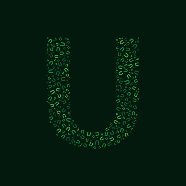 Letter U With Green Letter U Pattern