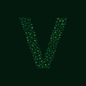 Letter V With Green Letter V Pattern