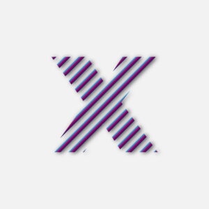 Letter X Colorful Line Design