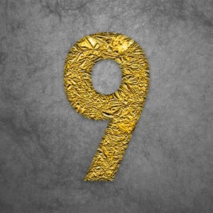 Number Nine Gold Foil Design