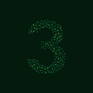 Number Three With Green Number Three Pattern