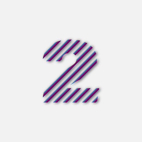 Number Two Colorful Line Design