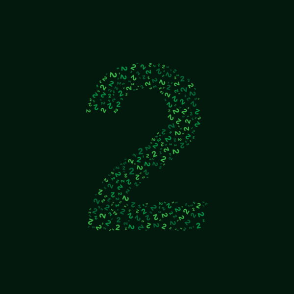 Number Two With Green Number Two Pattern