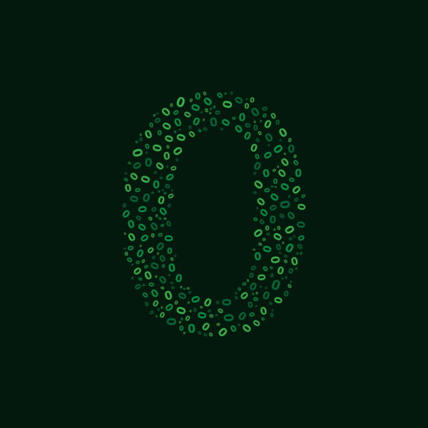 Number Zero With Green Number Zero Pattern