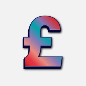 Pound Symbol Glossy Colorful Design