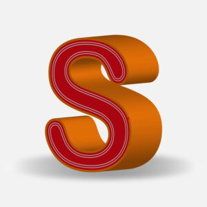 3D Letter S With Orange Border
