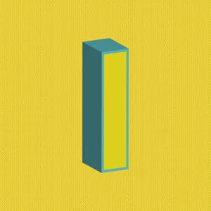3D Yellow Letter I With Blue Border