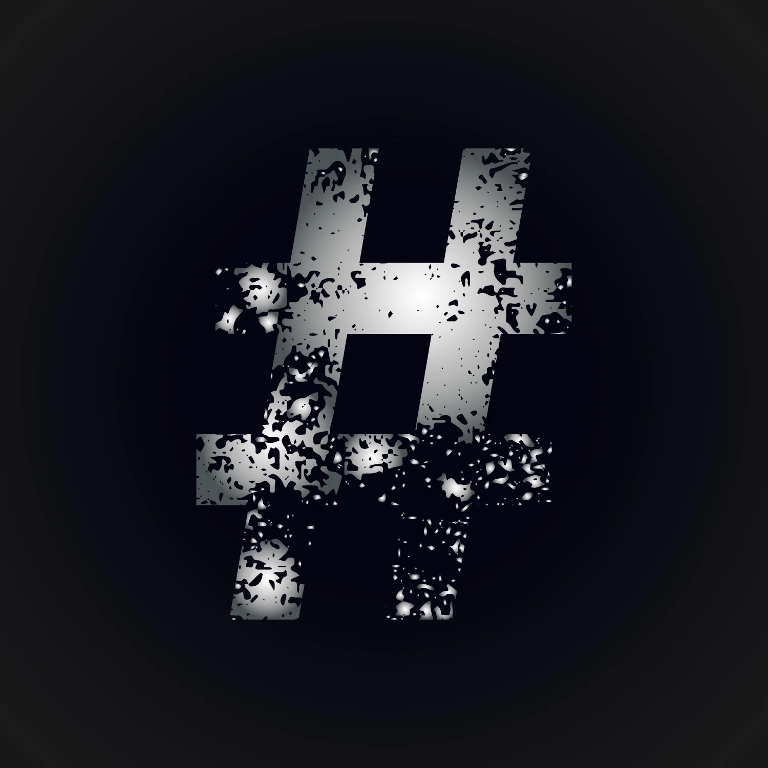 Hashtag Symbol Grunge Design