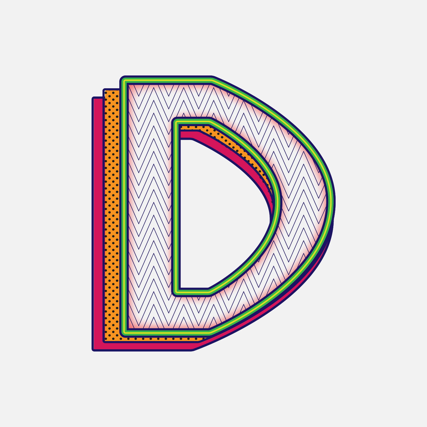 Letter D Pattern Design