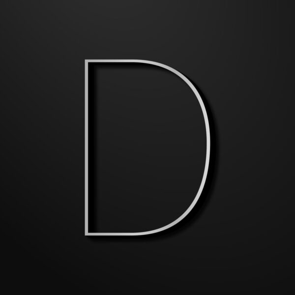 Letter D Silver Line Design