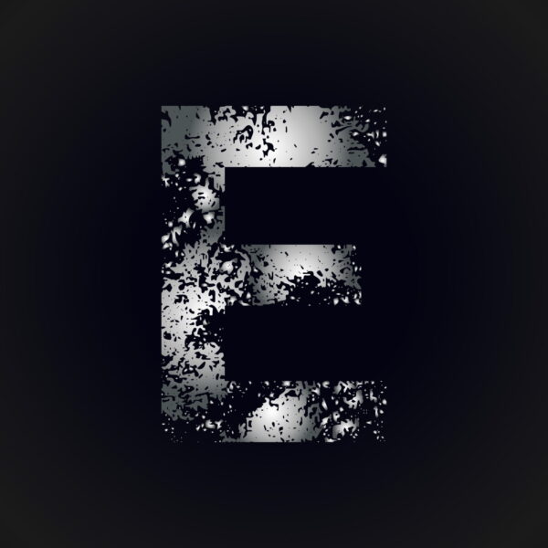 Letter E Grunge Design