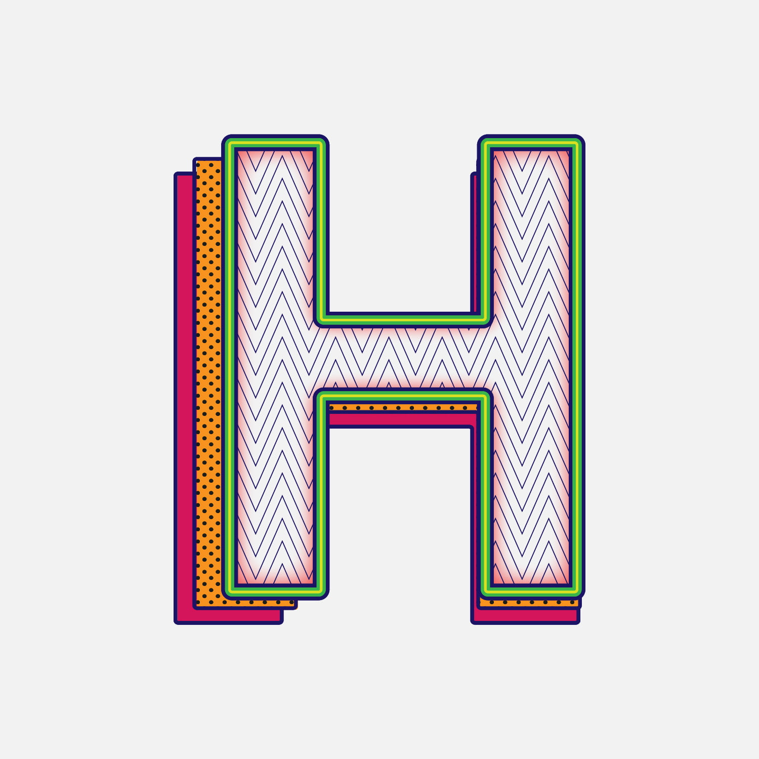 Letter H Pattern Design
