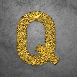 Letter Q Gold Foil Design