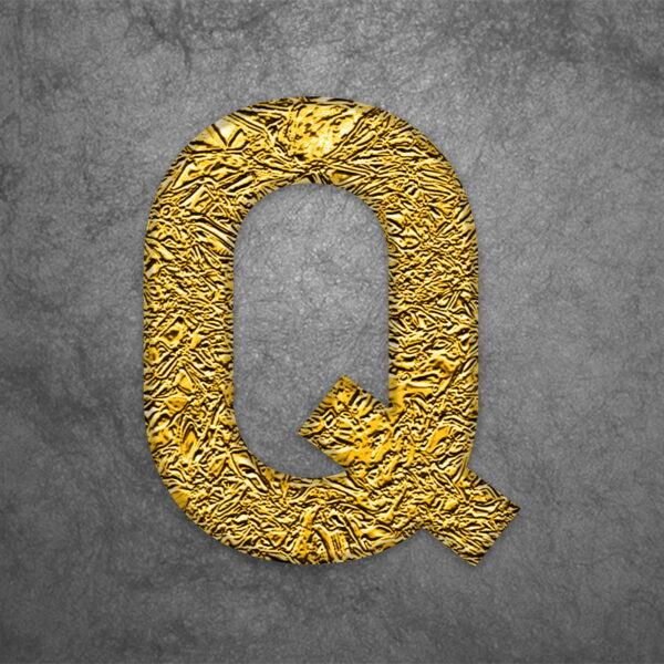 Letter Q Gold Foil Design