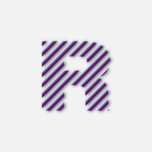 Letter R Colorful Line Design