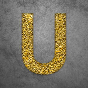 Letter U Gold Foil Design
