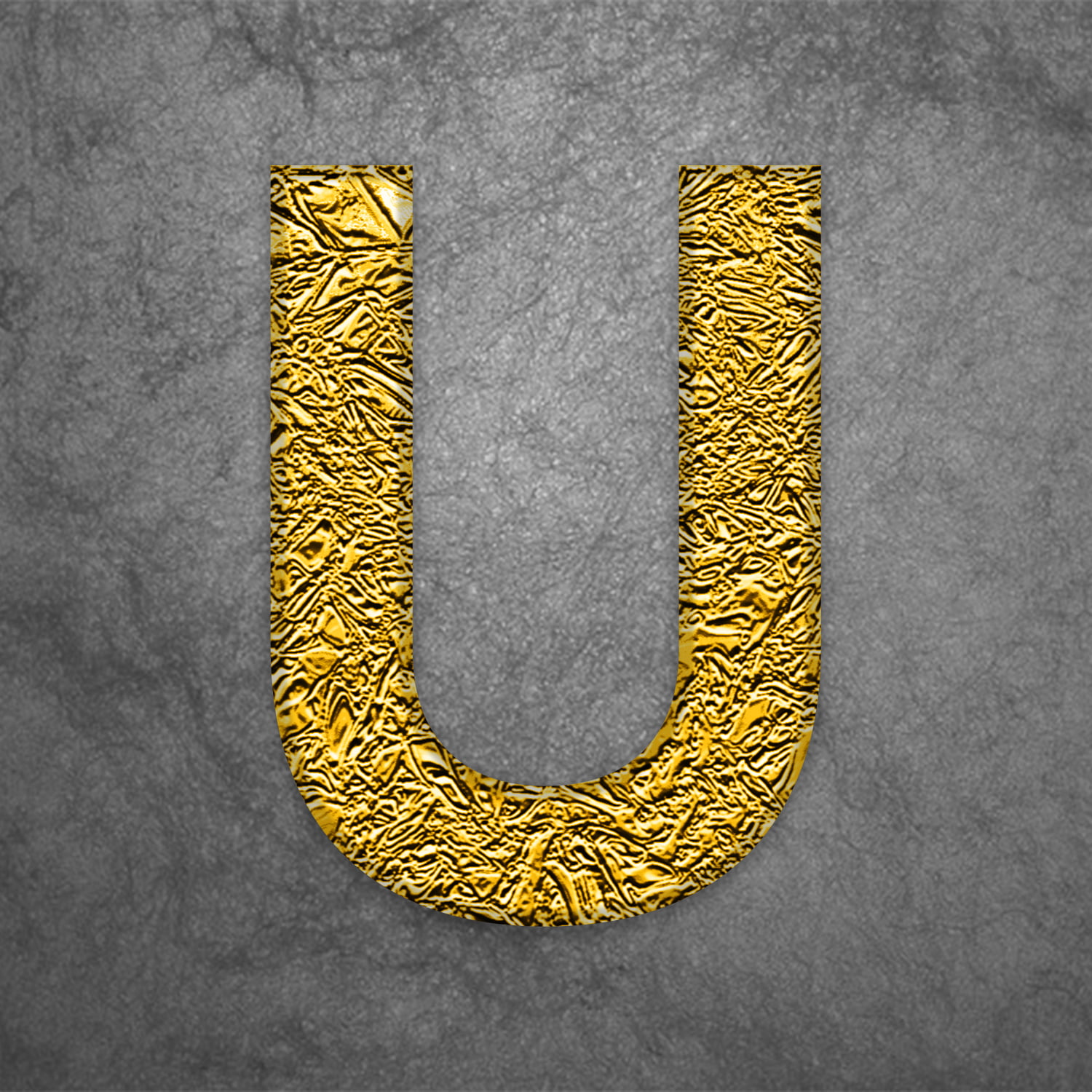 Letter U Gold Foil Design
