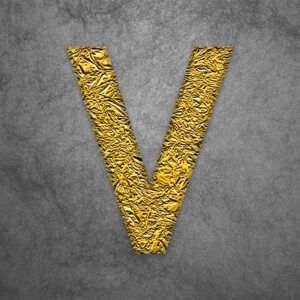 Letter V Gold Foil Design