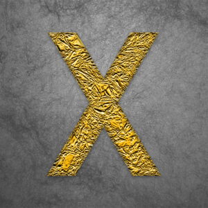 Letter X Gold Foil Design