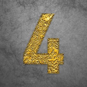 Number Four Gold Foil Design