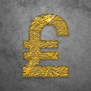 Pound Symbol Gold Foil Design