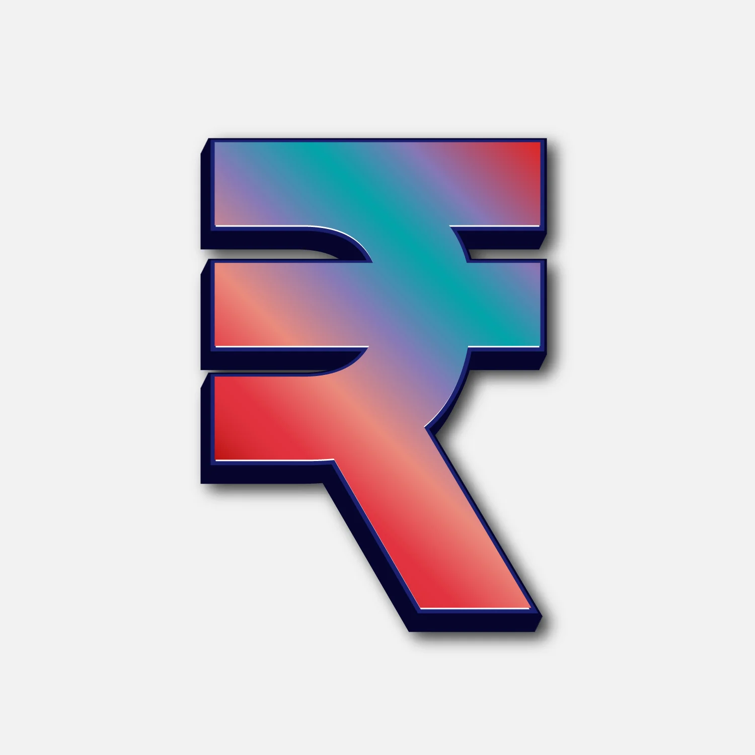 Rupee Symbol Glossy Colorful Design