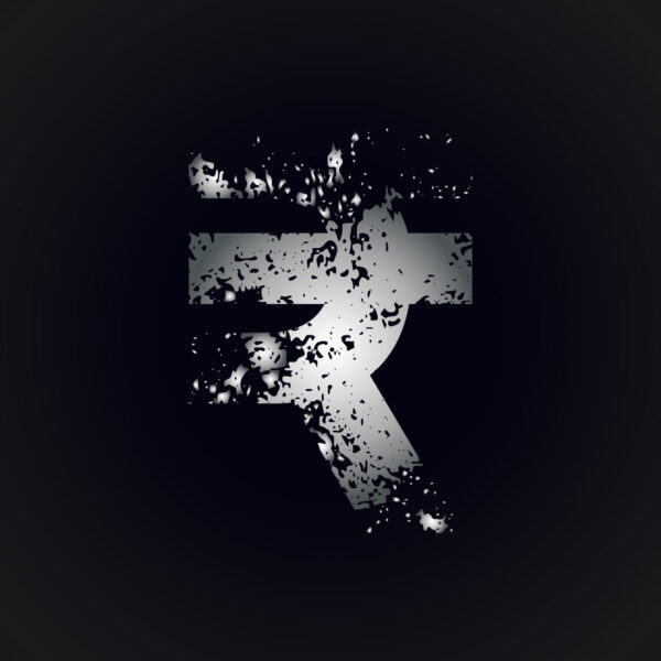 Rupee Symbol Grunge Design