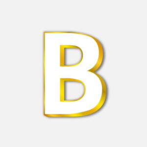 White Letter B With Golden Border
