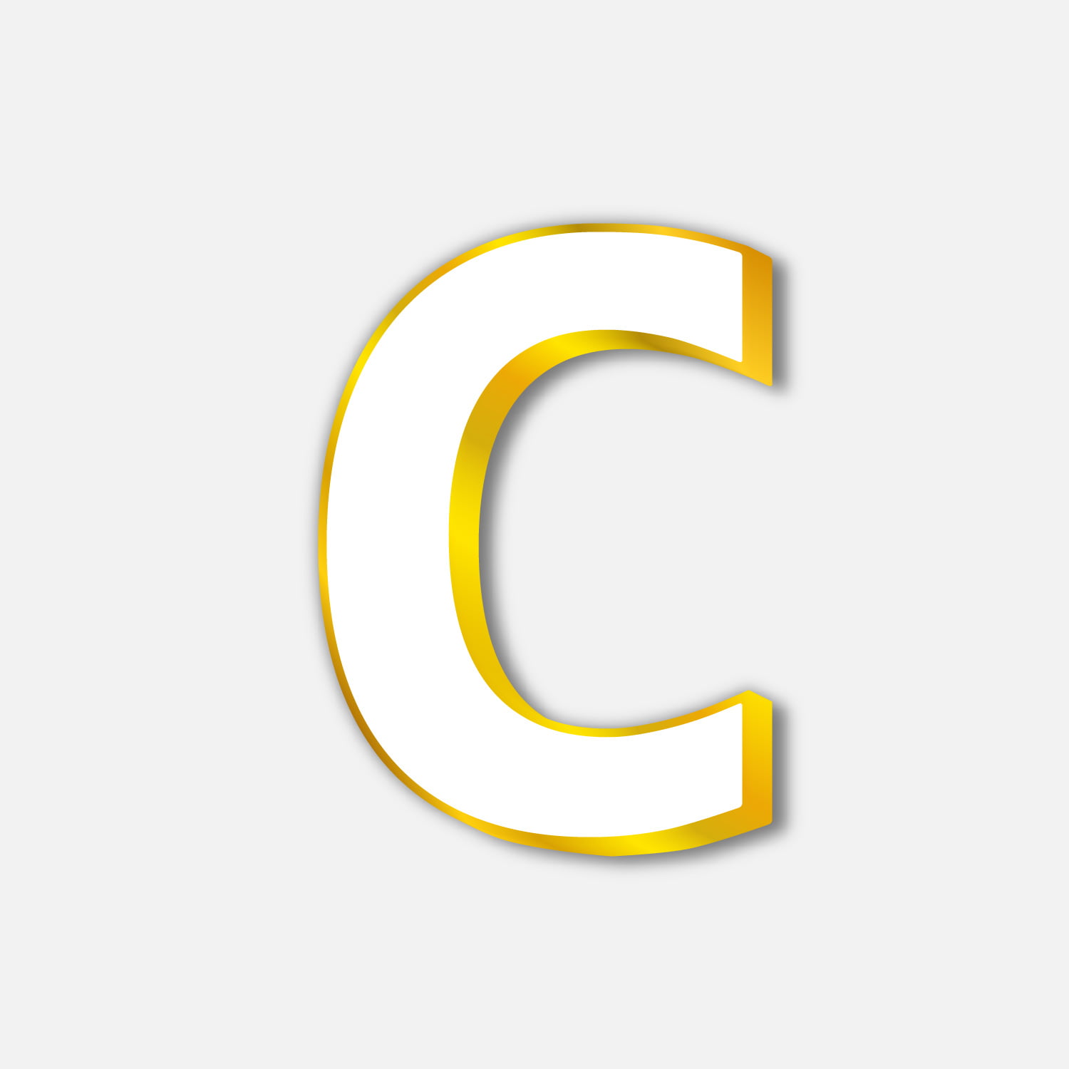 White Letter C With Golden Border