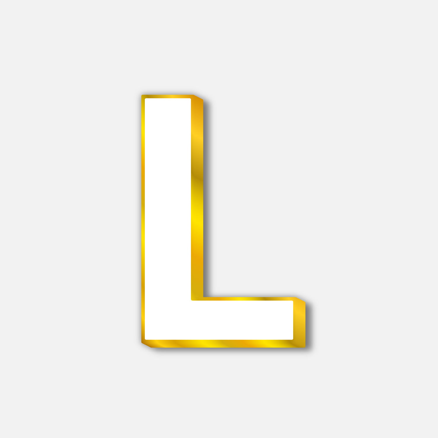 White Letter L With Golden Border